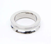 Love In Leather Stainless Steel Fat Boy Cock Ring - Silver - Steel Cock Rings